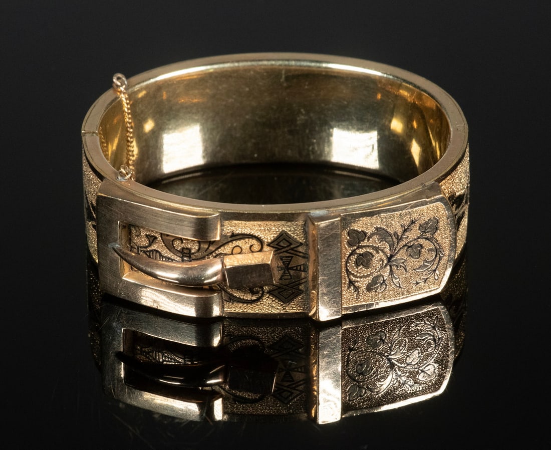 VICTORIAN GOLD-FILLED BANGLE BRACELET (1 of 1)
