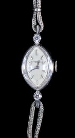 TIFFANY & CO. VINTAGE TIFFANY & CO. 14K WHITE GOLD COCKTAIL WRISTWATCH
