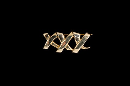 VINTAGE TIFFANY & CO. PALOMA PICASSO 18K GOLD "XXX" BROOCH