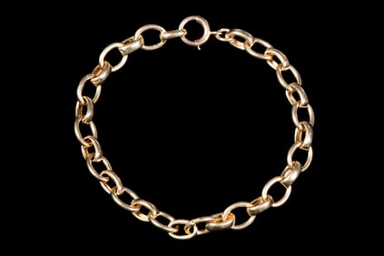 VINTAGE 14K GOLD OVAL LINK BRACELET