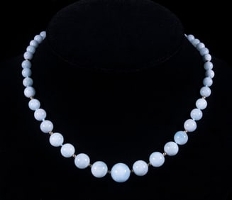 AQUAMARINE BEAD NECKLACE