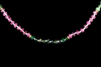 MULTI-COLOR TOURMALINE BEAD NECKLACE