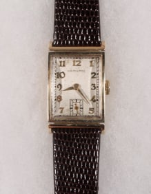 VINTAGE 14K YELLOW GOLD GENT'S WRISTWATCH, HAMILTON