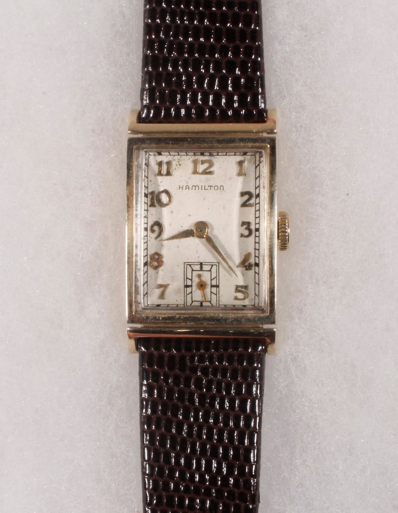 VINTAGE 14K YELLOW GOLD GENT'S WRISTWATCH, HAMILTON (1 of 2)