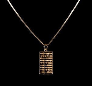 MK GOLD ABACUS PENDANT NACKLACE