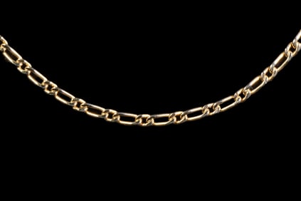 18K GOLD FIGARO CHAIN NECKLACE