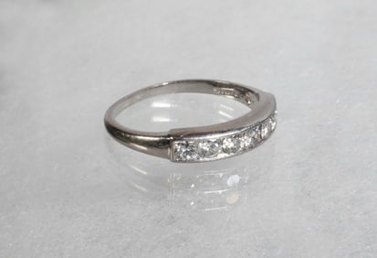 VINTAGE DIAMOND AND PLATINUM ANNIVERSARY BAND