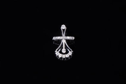 14K WHITE GOLD DIAMOND SLIDE PENDANT
