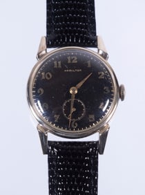 VINTAGE MEN'S HAMILTON BLACK FACED WATCH