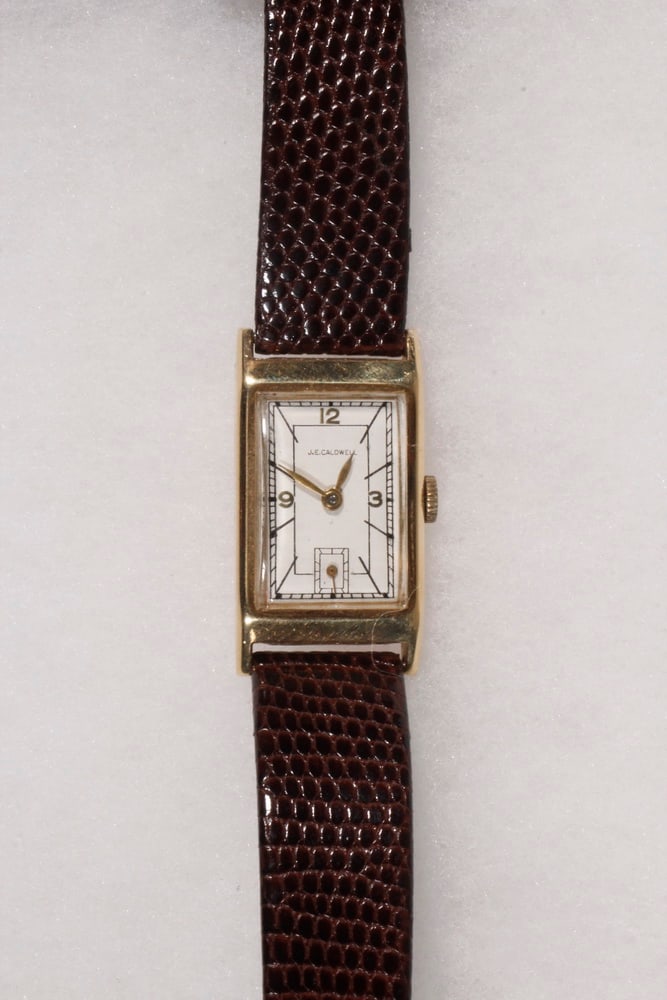 VINTAGE 14K YELLOW GOLD GENT'S WRISTWATCH, J.E. CALDWELL (1 of 2)