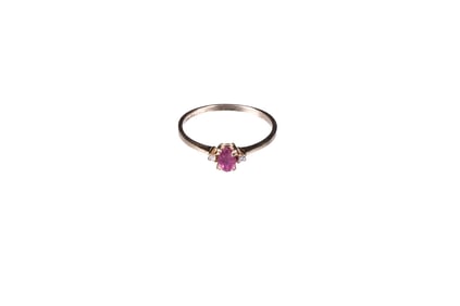 10K GOLD, RUBY AND DIAMOND LADY'S RING