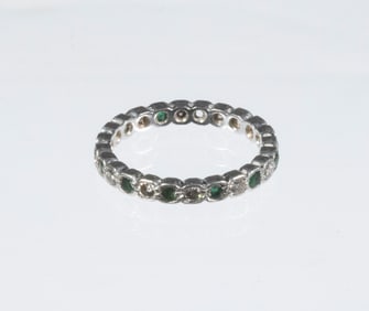 DIAMOND AND EMERALD ETERNITY RING