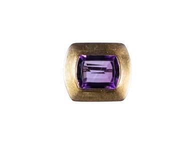 VINTAGE 14K GOLD AND AMETHYST BROOCH