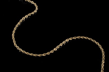 14K YELLOW GOLD ROPE CHAIN BRACELET