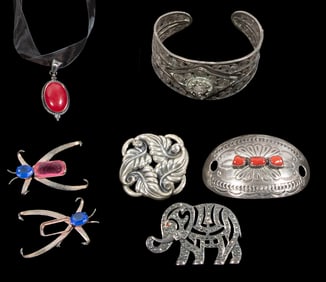 (17 PCS) STERLING SILVER JEWELRY