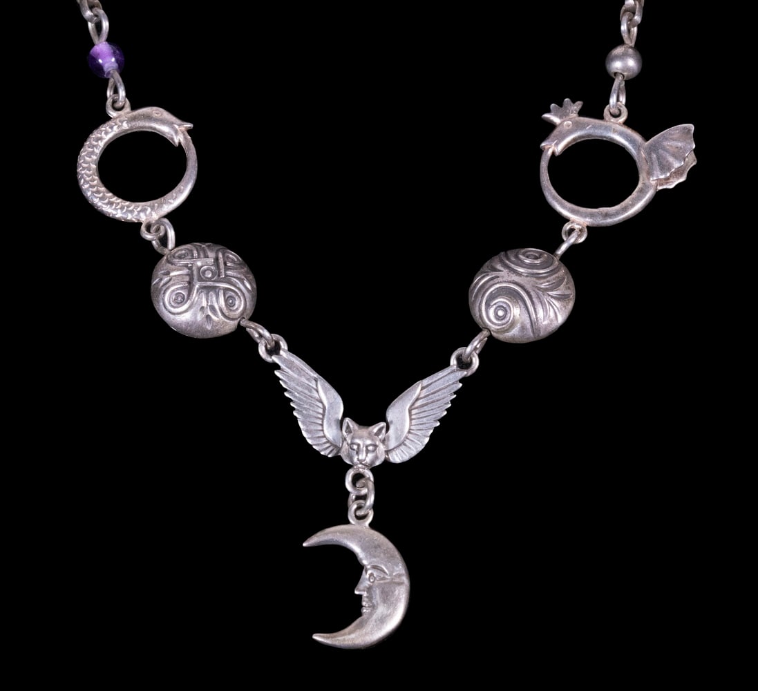 SILVER "CAT CHERUB" NECKLACE (1 of 4)