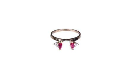 14K GOLD AND SPINEL RING GUARD