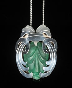 MEXICAN STERLING SILVER AND JADE NECKLACE