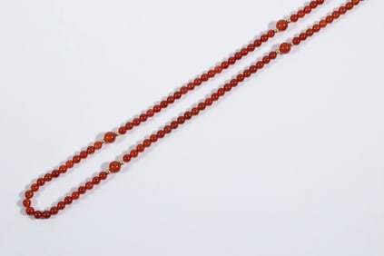 CARNELIAN BEAD NECKLACE