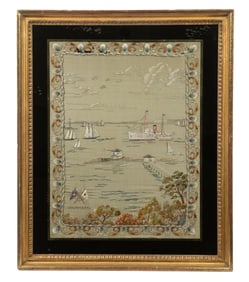 SILKWORK PICTURE OF ASTOR'S MOTOR YACHT