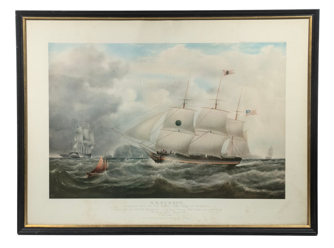 19TH C. MARINE PRINT (1 of 3)
