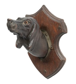 BLACK FOREST DOG HEAD PLAQUE