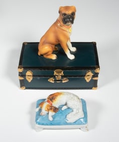 (2) DOG TOP TRINKET BOXES