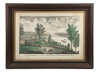 EARLY HUDSON VALLEY RIVER LITHOGRAPH