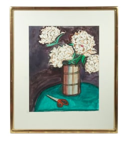 MODERN WATERCOLOR STILL LIFE, UNSIGNED