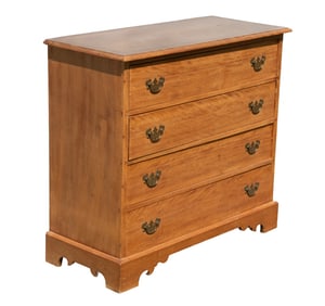 COUNTRY CHIPPENDALE FOUR-DRAWER BIRCH CHEST