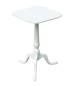 QUEEN ANNE CANDLESTAND IN WHITE PAINT