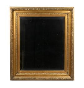 GILTWOOD BEVELED MIRROR, LATE 19TH CENTURY