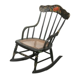 19TH C. STENCIL DECORATED CHILD'S ROCKER