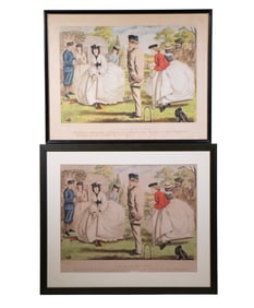 PAIR OF VICTORIAN CROQUET PRINTS BY JOHN LEECH (UK, 1817-1864)
