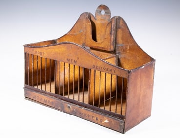MID 19TH C. FRENCH TOLEWARE LETTER BOX