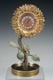 SMITHS ENGLISH SUNFLOWER FORM MANTEL CLOCK