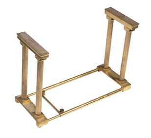 VINTAGE ITALIAN BRASS PILLAR BOOK RACK, MARKED MACABO
