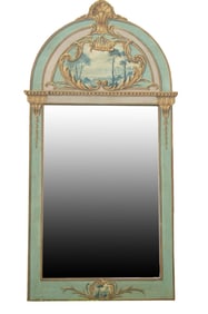 LARGE PAINTED ENTRY MIRROR BY BOB CHRISTIAN, 1992