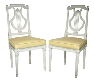 PAIR OF FRENCH PAINTED SIDECHAIRS