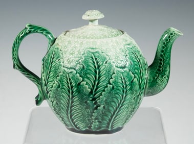 VICTORIAN MAJOLICA “CAULIFLOWER” TEAPOT, ENGLAND, 19TH CENTURY
