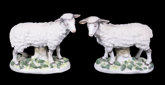 PR PORCELAIN SHEEP FIGURINES