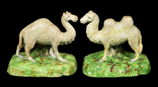 PR STAFFORDSHIRE CAMEL SPILL VASES