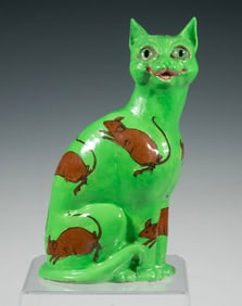 RARE FOLEY INTARSIO CAT FIGURE, WILEMAN & CO., 1900