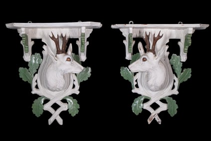 PR BLACK FOREST STAG HEAD WALL SHELVES