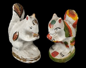 PR EARLY CHALKWARE SQUIRRELS