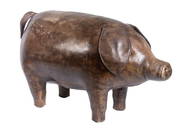 LEATHER PIG FOOTSTOOL, OMERSA FOR ABERCROMBIE & FITCH