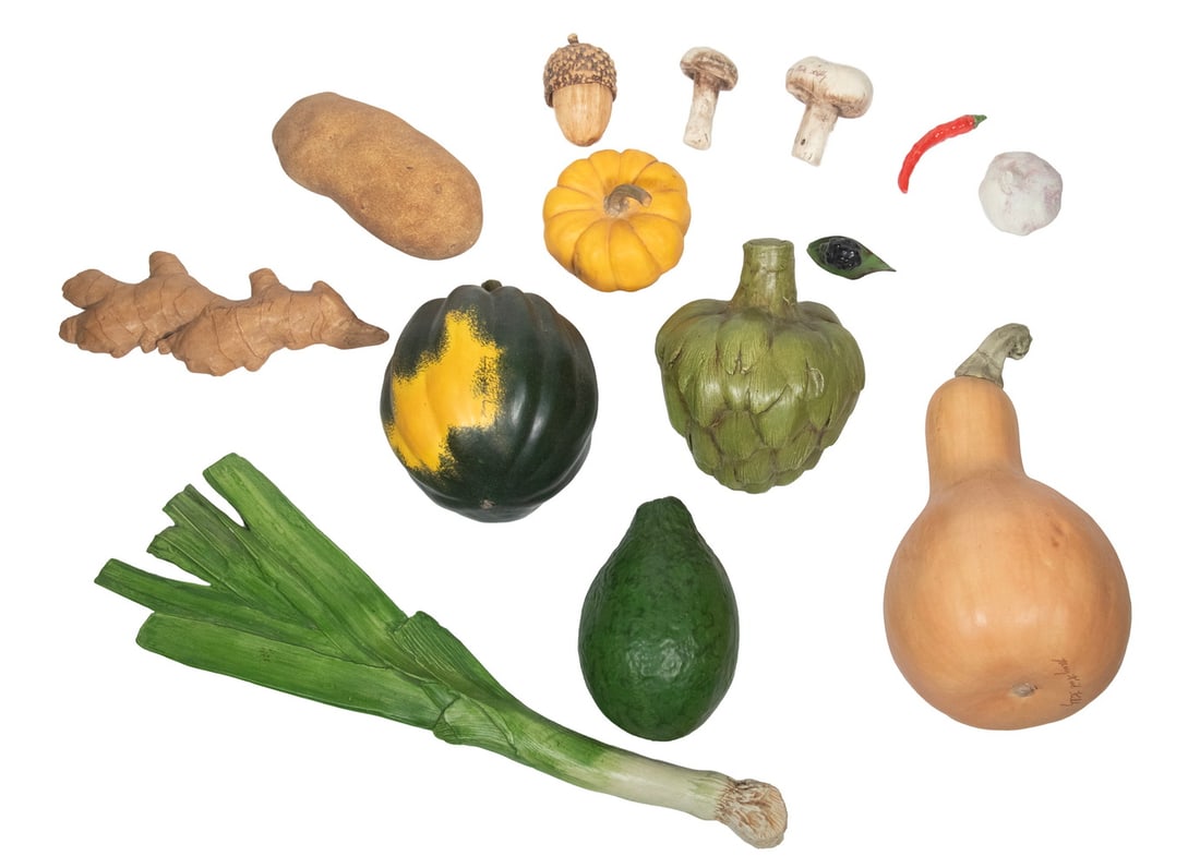 MARY KIRK KELLY (AL, 1918-2013) CERAMIC VEGETABLES (1 of 2)