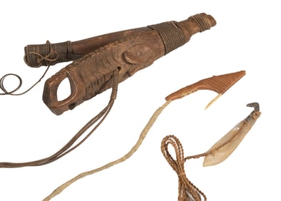 (3) NATIVE AMERICAN FISHING HOOKS