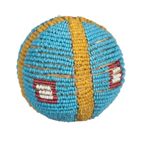 NATIVE AMERICAN BEADED GAME BALL