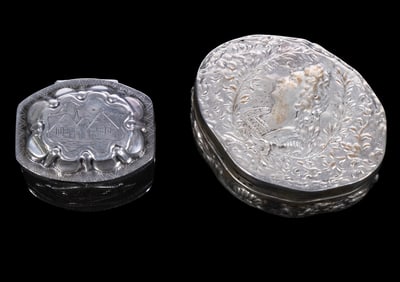(2) EARLY DUTCH SILVER SNUFF BOXES, 18TH/19TH CENTURY